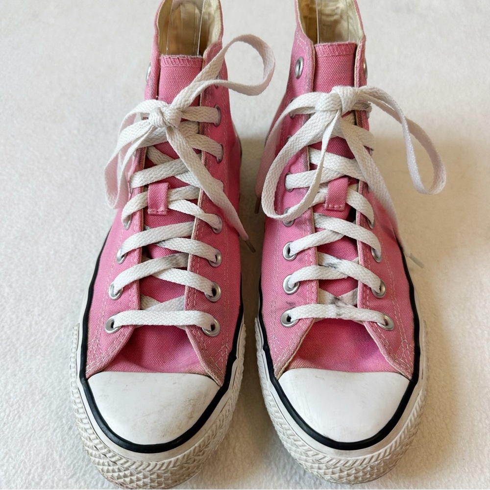 Converse Pink High Top Canvas All Star Chuck Taylor Sneakers EUC, size 8.5 - Picture 10 of 16
